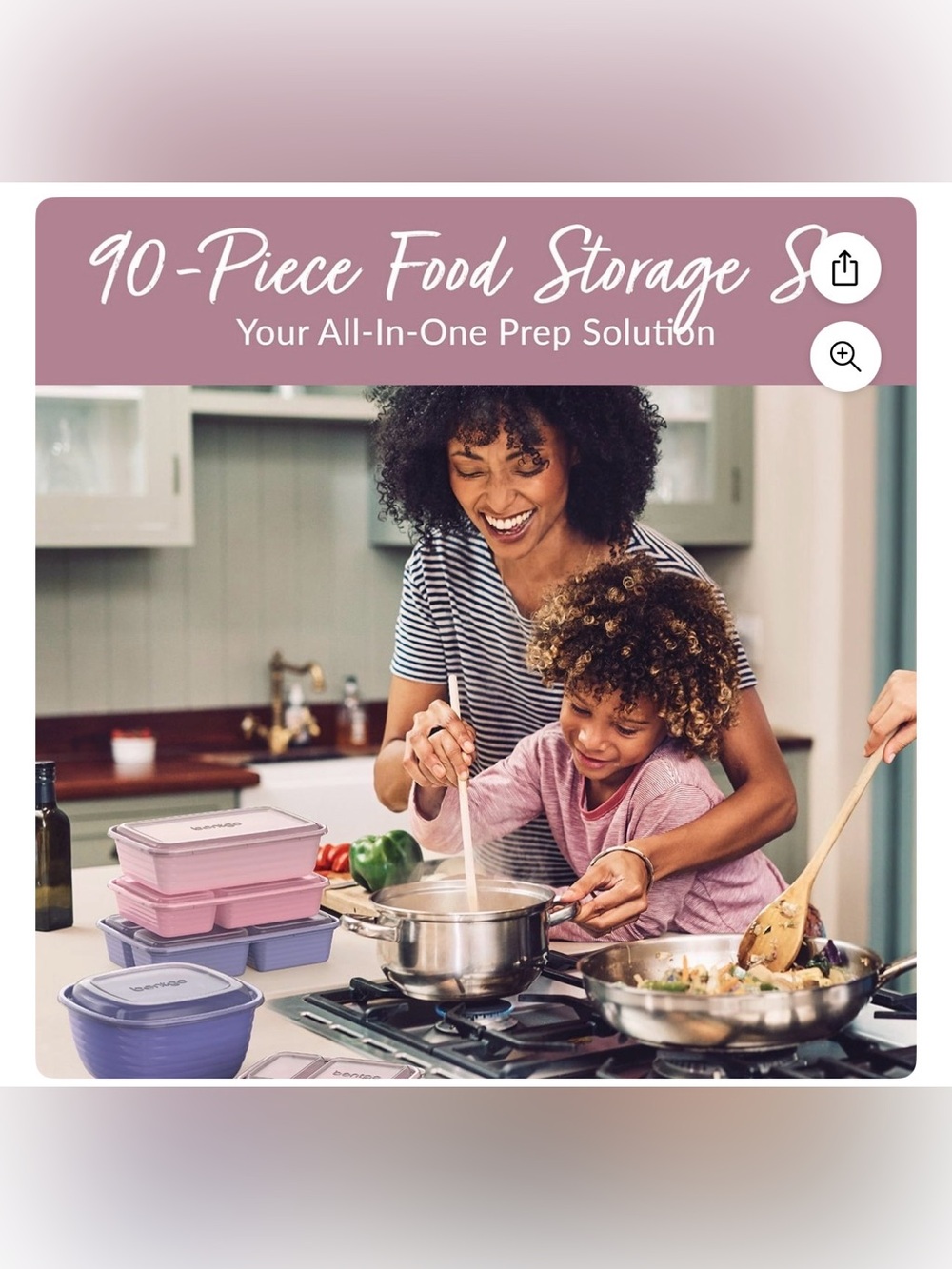 bentgo 90 Piece Food Storage Set — Pink & Purple NWT